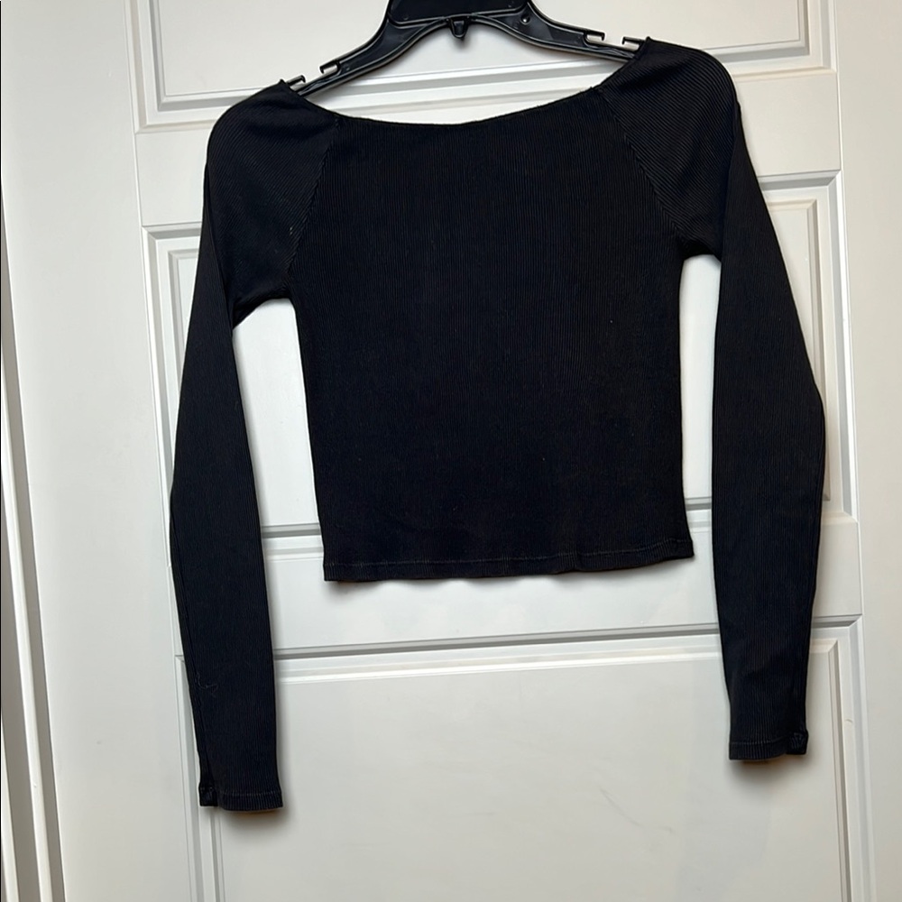 Brandy Melville Black Fitted Crop Top